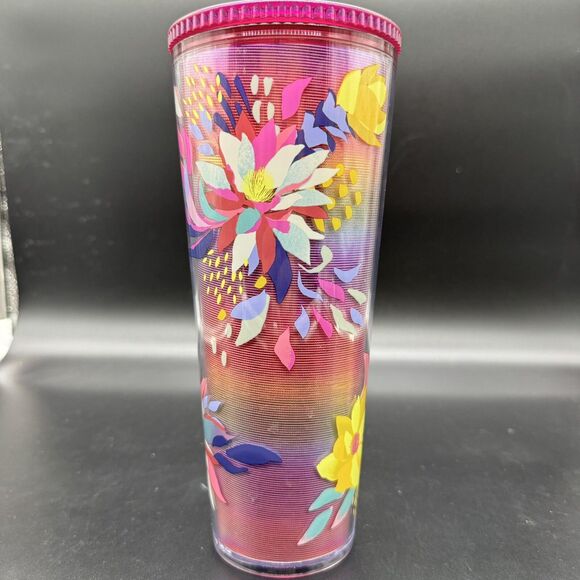 2024 Starbucks Magenta Exotic Flowers Floral MOTHERS DAY Tumbler Cold Cup Venti - Picture 2 of 6